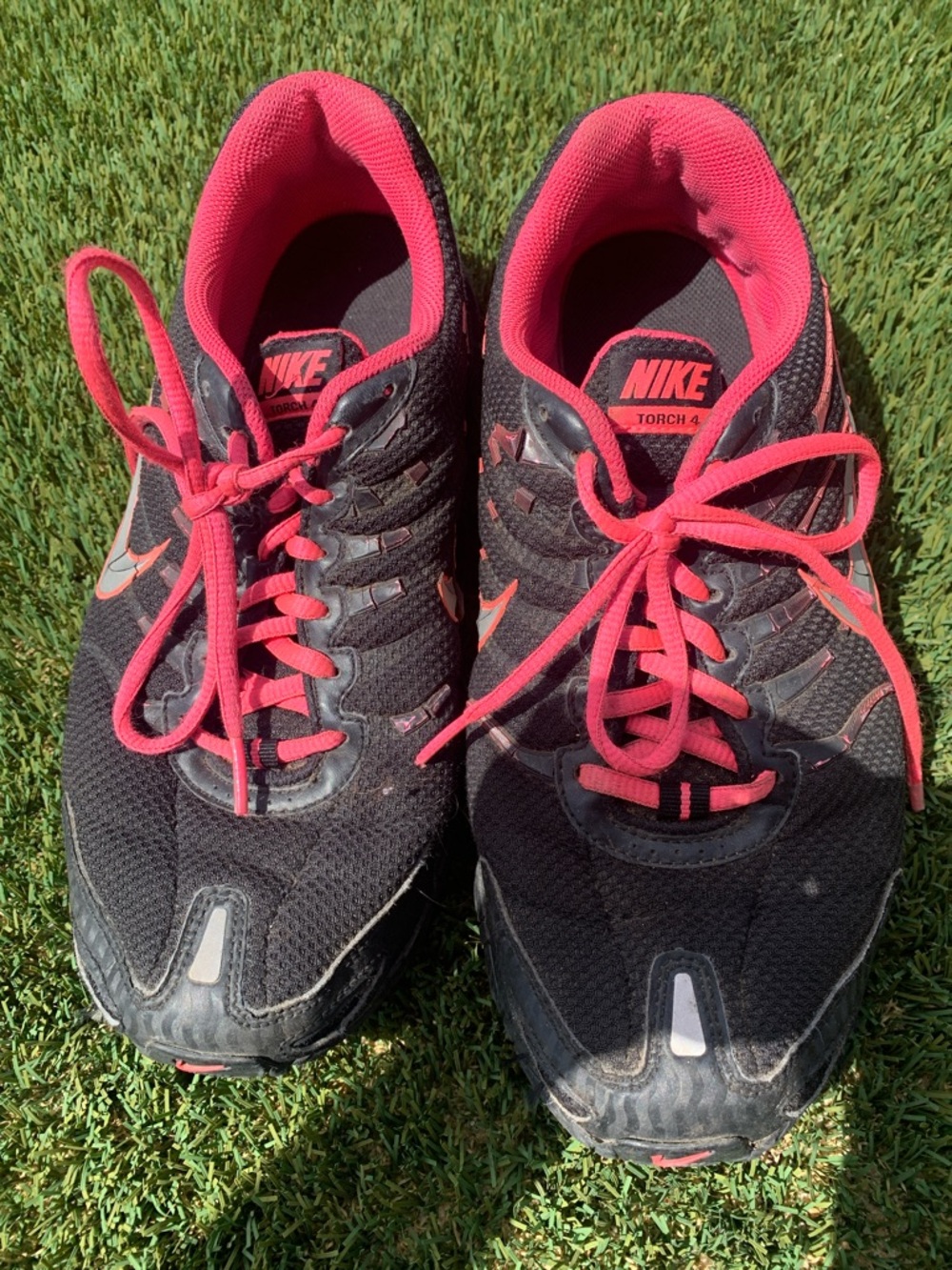 Women's Black and Pink Athletic Shoes size 10